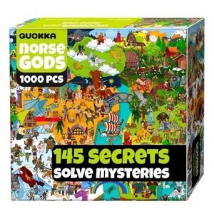 QUOKKA 1000 Piece Puzzle for Adults Norse Gods – Adult Puzzles with Secret Tasks